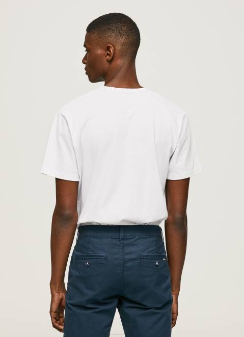 Pepe Jeans Logo Print T-Shirt Men White Z22X953