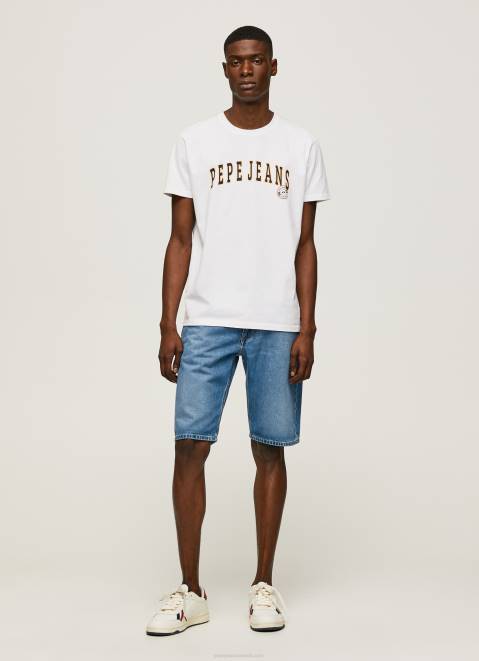 Pepe Jeans Logo Print T-Shirt Men White Z22X970