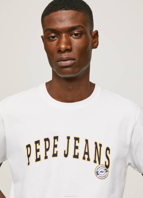 Pepe Jeans Logo Print T-Shirt Men White Z22X970
