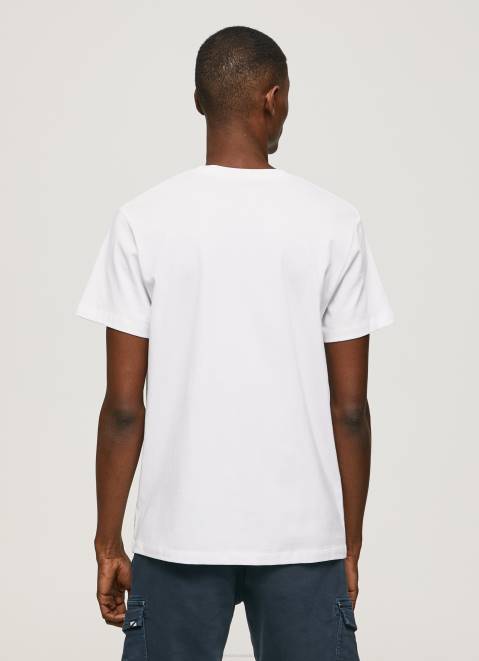 Pepe Jeans Logo Print T-Shirt Men White Z22X974