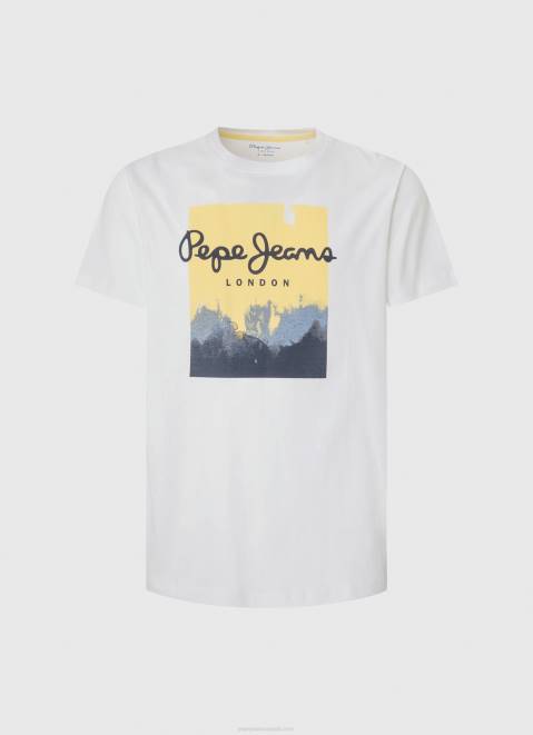 Pepe Jeans Logo Print T-Shirt Men White Z22X974
