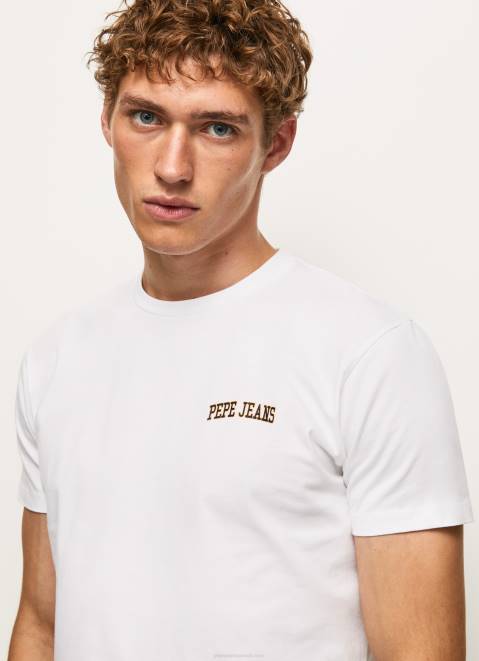 Pepe Jeans Logo Print T-Shirt Men White Z22X978