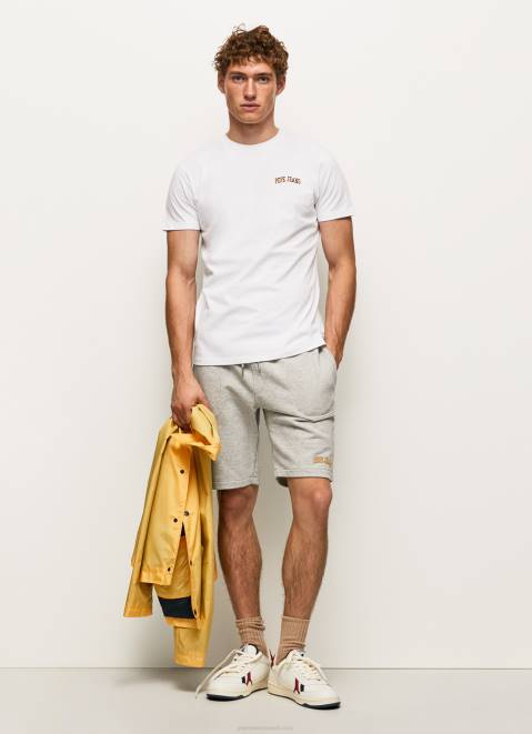 Pepe Jeans Logo Print T-Shirt Men White Z22X978