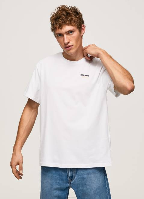 Pepe Jeans Logo Print T-Shirt Men White Z22X997