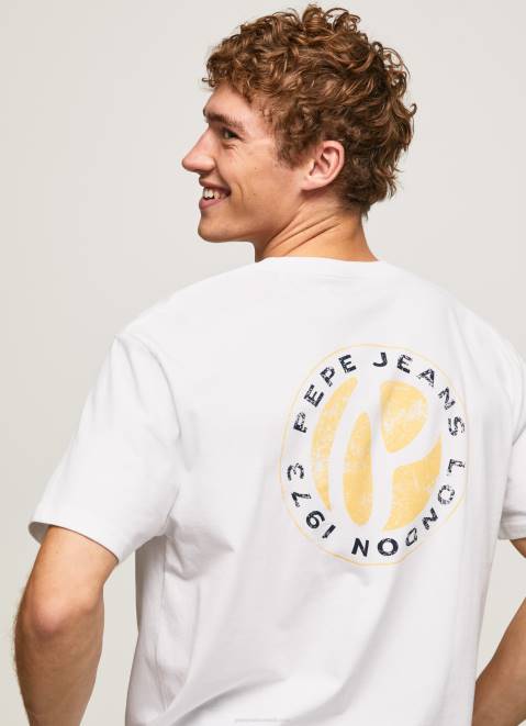 Pepe Jeans Logo Print T-Shirt Men White Z22X997