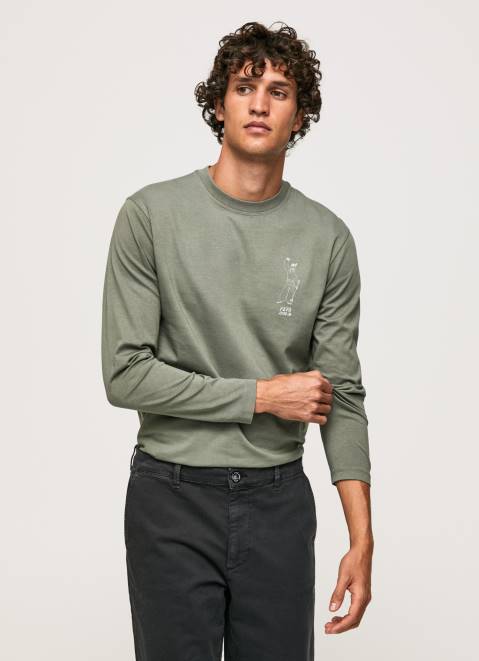 Pepe Jeans Long Sleeved Cotton T-Shirt Men Casting Z22X916