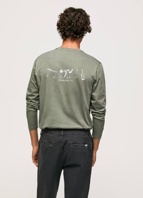 Pepe Jeans Long Sleeved Cotton T-Shirt Men Casting Z22X916
