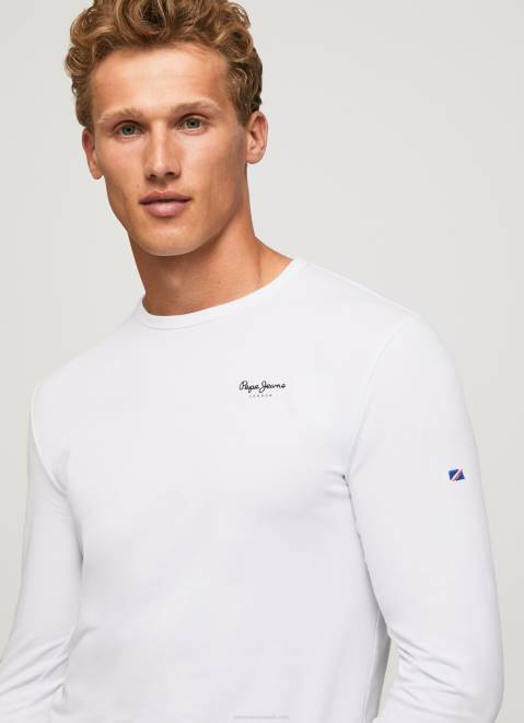 Pepe Jeans Long-Sleeved Cotton T-Shirt Men White Z22X1007