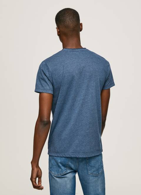 Pepe Jeans Marbled Logo Print T-Shirt Men Jarman Z22X986