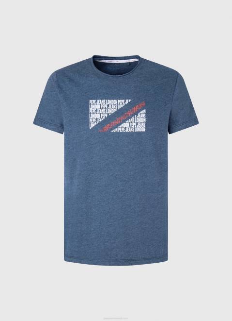 Pepe Jeans Marbled Logo Print T-Shirt Men Jarman Z22X986