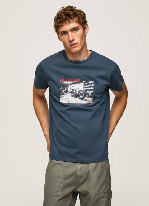 Pepe Jeans Photo Print T-Shirt Men Jarman Z22X954