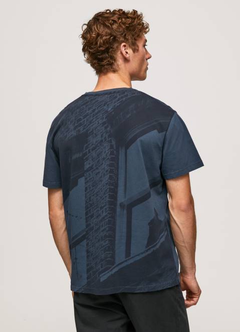 Pepe Jeans Photo Print T-Shirt Men Jarman Z22X980