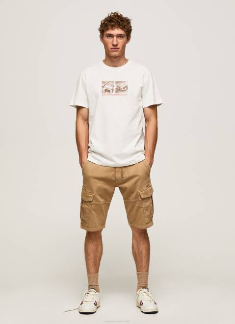 Pepe Jeans Photo Print T-Shirt Men Off White Z22X988