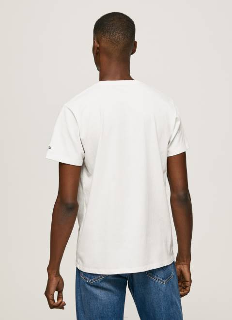 Pepe Jeans Photo Print T-Shirt Men White Z22X955