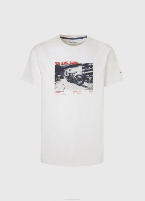 Pepe Jeans Photo Print T-Shirt Men White Z22X955