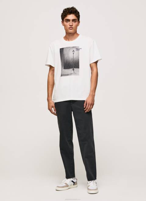 Pepe Jeans Photo Print T-Shirt Men White Z22X958