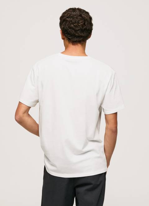 Pepe Jeans Photo Print T-Shirt Men White Z22X958
