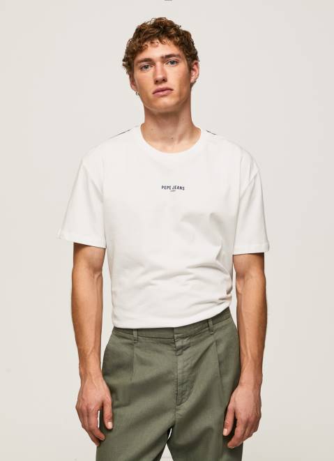 Pepe Jeans Photo Print T-Shirt Men White Z22X981