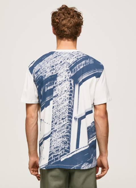 Pepe Jeans Photo Print T-Shirt Men White Z22X981