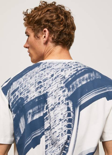 Pepe Jeans Photo Print T-Shirt Men White Z22X981