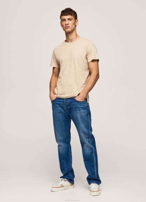 Pepe Jeans Plain Cotton T-Shirt Men Malt Z22X996