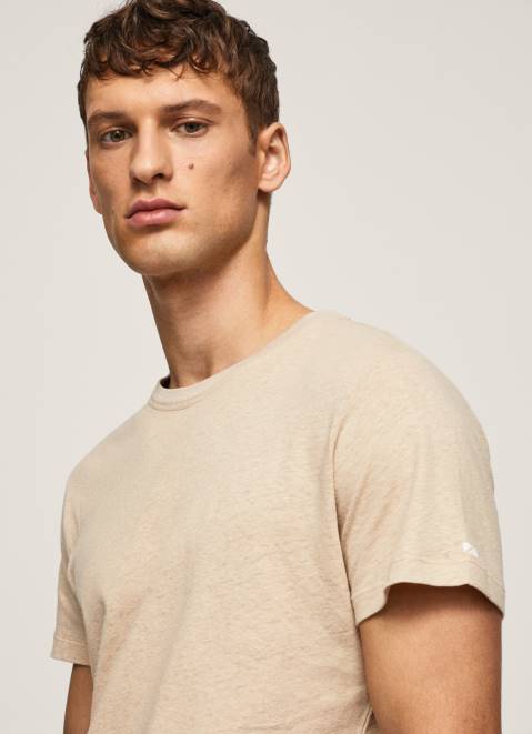 Pepe Jeans Plain Cotton T-Shirt Men Malt Z22X996