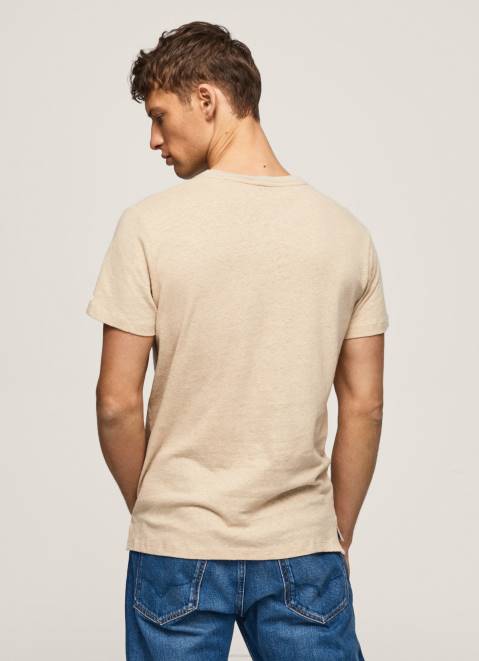 Pepe Jeans Plain Cotton T-Shirt Men Malt Z22X996
