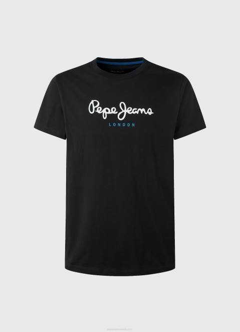 Pepe Jeans Printed Logo Cotton T-Shirt Men Black Z22X1000