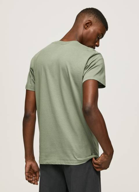 Pepe Jeans Printed Logo Cotton T-Shirt Men Casting Z22X920