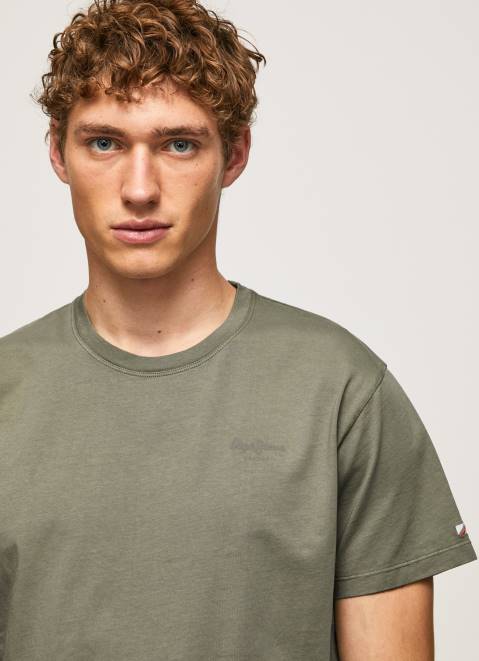 Pepe Jeans Printed Logo Cotton T-Shirt Men Casting Z22X949