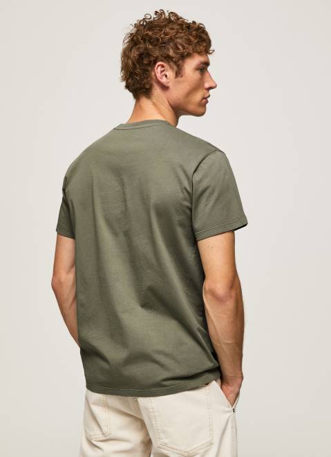 Pepe Jeans Printed Logo Cotton T-Shirt Men Casting Z22X949