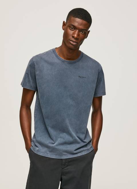 Pepe Jeans Printed Logo Cotton T-Shirt Men Dulwich Z22X948