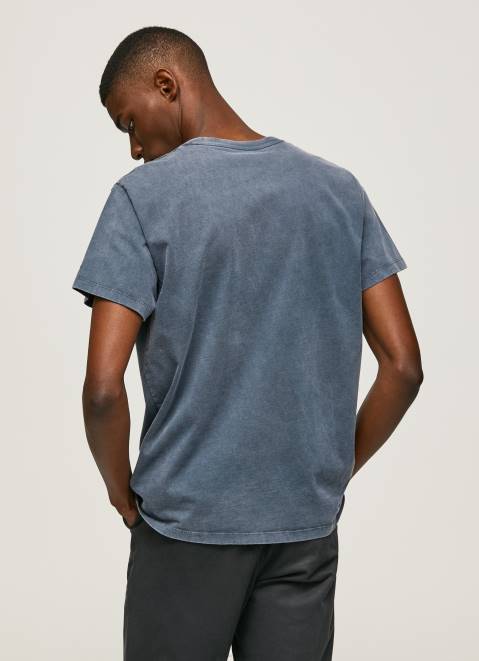 Pepe Jeans Printed Logo Cotton T-Shirt Men Dulwich Z22X948