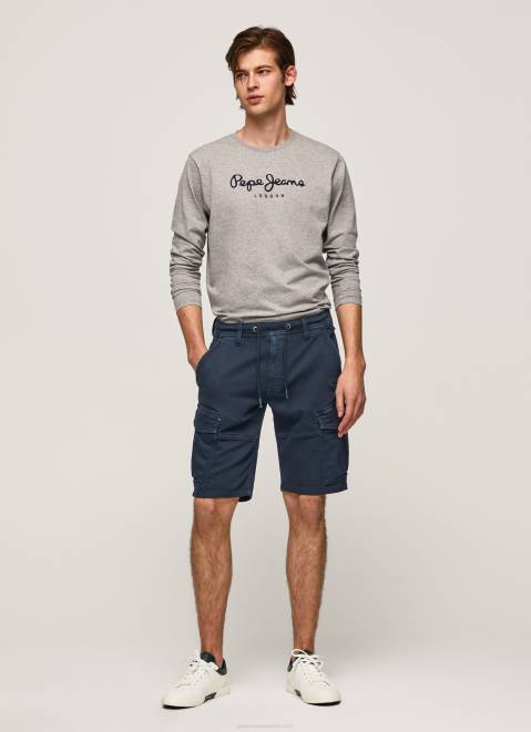 Pepe Jeans Printed Logo Cotton T-Shirt Men Grey Marl Z22X1017