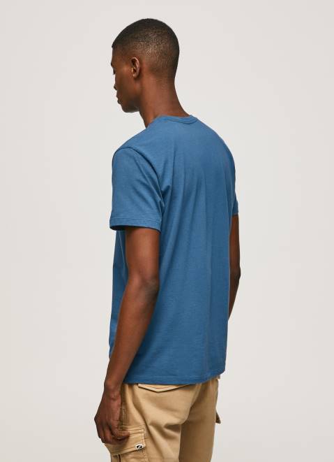 Pepe Jeans Printed Logo Cotton T-Shirt Men Jarman Z22X934