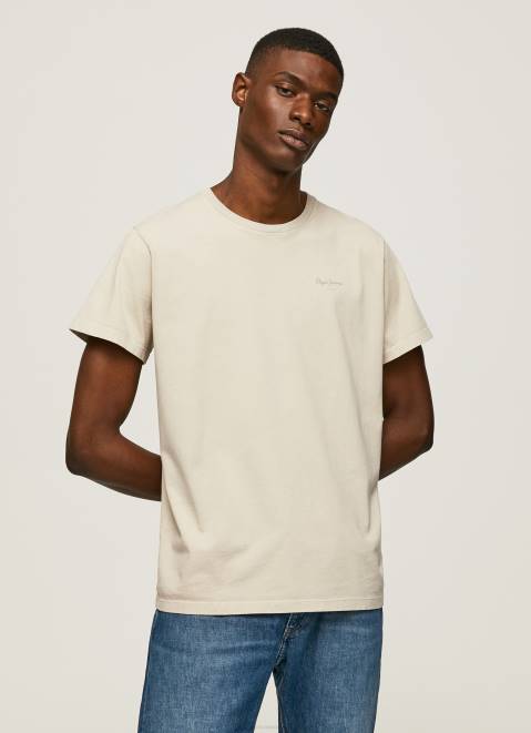 Pepe Jeans Printed Logo Cotton T-Shirt Men Malt Z22X939