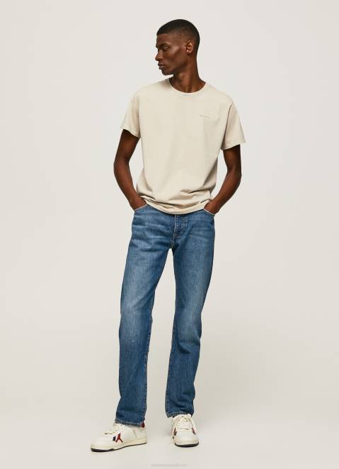 Pepe Jeans Printed Logo Cotton T-Shirt Men Malt Z22X939