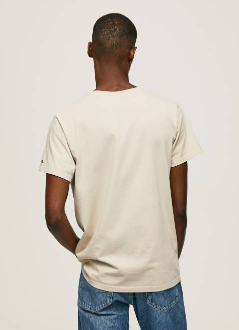 Pepe Jeans Printed Logo Cotton T-Shirt Men Malt Z22X939