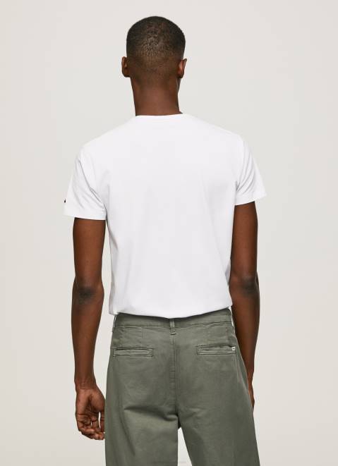 Pepe Jeans Printed Logo Cotton T-Shirt Men White Z22X1011