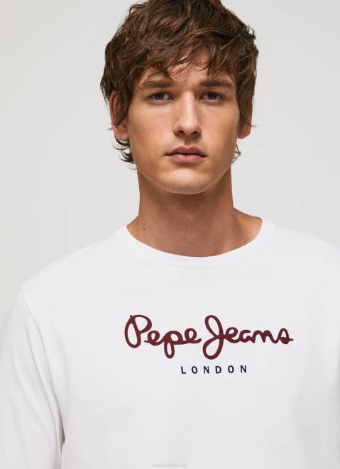Pepe Jeans Printed Logo Cotton T-Shirt Men White Z22X1018