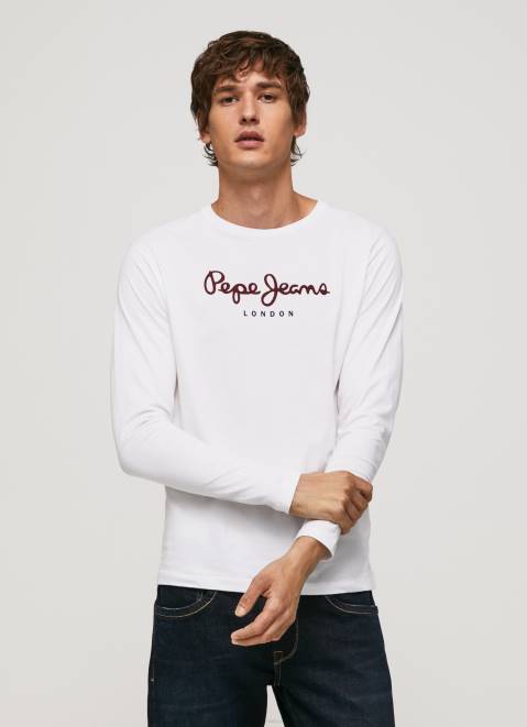 Pepe Jeans Printed Logo Cotton T-Shirt Men White Z22X1018