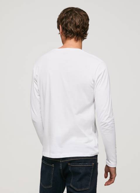 Pepe Jeans Printed Logo Cotton T-Shirt Men White Z22X1018