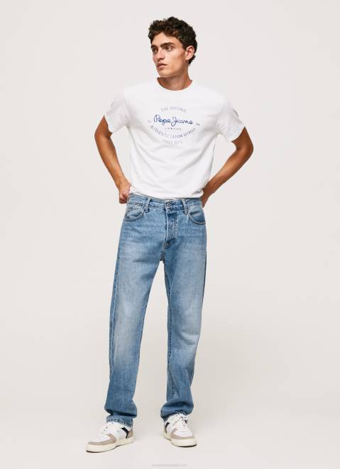 Pepe Jeans Printed Logo Cotton T-Shirt Men White Z22X921