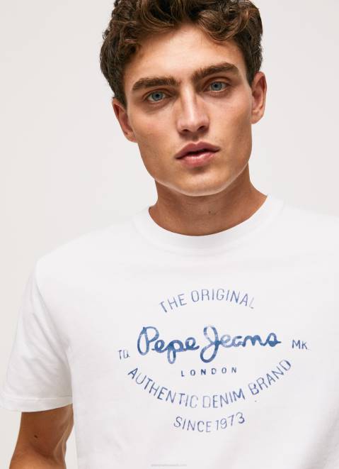 Pepe Jeans Printed Logo Cotton T-Shirt Men White Z22X921
