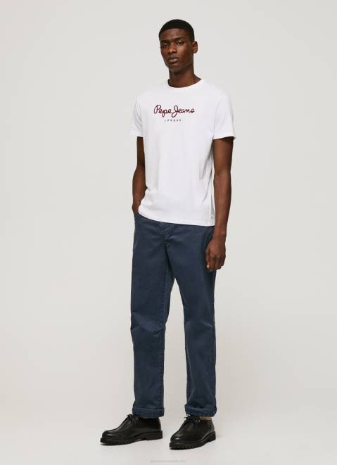 Pepe Jeans Printed Logo Cotton T-Shirt Men White Z22X998