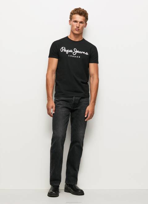 Pepe Jeans Short-Sleeved Cotton T-Shirt Men Black Z22X1003