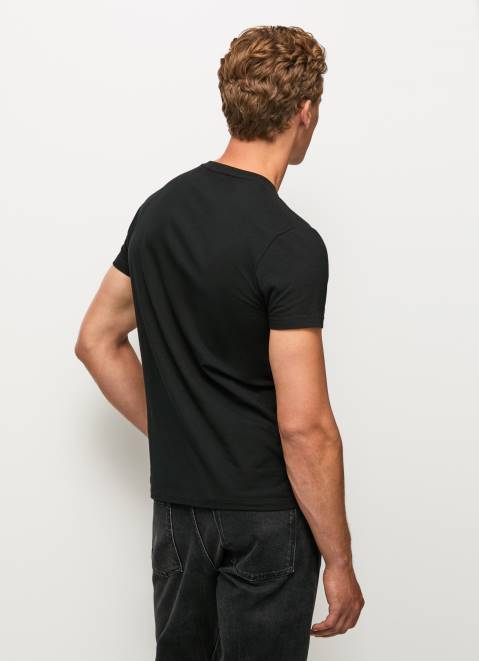 Pepe Jeans Short-Sleeved Cotton T-Shirt Men Black Z22X1003