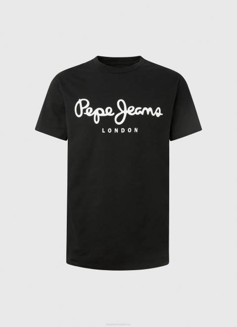 Pepe Jeans Short-Sleeved Cotton T-Shirt Men Black Z22X1003