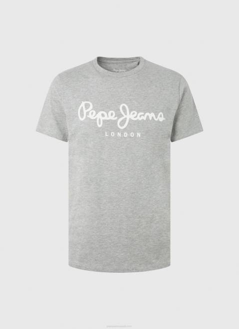 Pepe Jeans Short-Sleeved Cotton T-Shirt Men Grey Marl Z22X1004