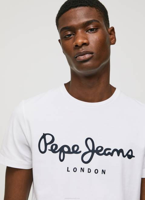 Pepe Jeans Short-Sleeved Cotton T-Shirt Men White Z22X1002